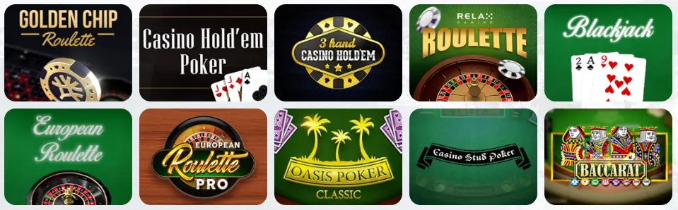 Giochi da tavolo al MARVEL CASINO